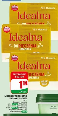 Margaryna Idealna maślany smak 73% tłuszczu promocja w Dino
