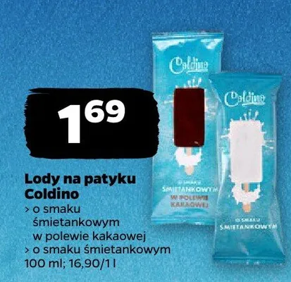 Lody na patyku o smaku śmietankowym w polewie kakaowej, o smaku śmietankowym promocja w Netto