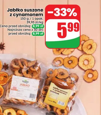 Jabłko suszone z cynamonem promocja w Dino