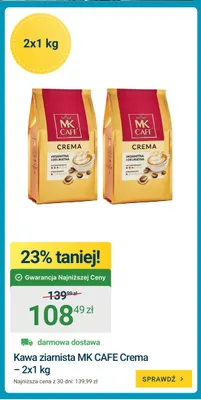 Kawa ziarnista MK Cafe Crema 2-pak promocja w ERLI