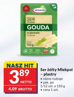 Ser Gouda Mlekpol - plastry promocja w Makro