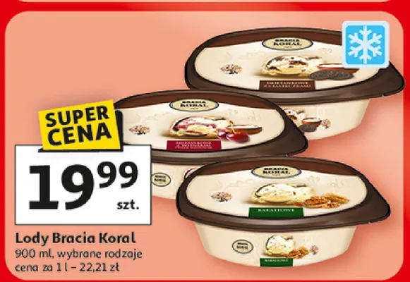 Lody Bracia Koral wybrane rodzaje promocja w Auchan