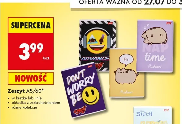Zeszyt A5 60 kartek St. Majewski promocja w Biedronka
