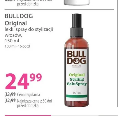 Lekki spray do stylizacji włosów Bulldog Original promocja w Hebe