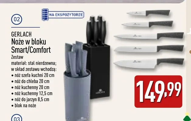 Noże w bloku Comfort Gerlach promocja w Aldi