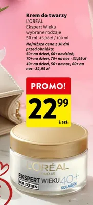 Krem do twarzy L'Oreal Ekspert Wieku 40+ na dzień promocja w Intermarche