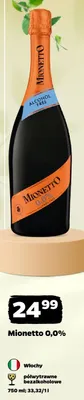 Wino bezalkoholowe Mionetto 0,0% półwytrawne Włochy promocja w Netto