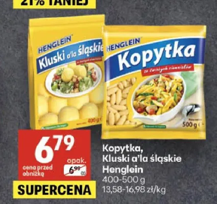Kopytka Henglein promocja w Delikatesy Centrum