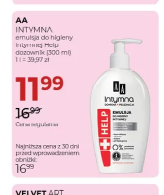 Emulsja do higieny intymnej Help dozownik AA Intymna promocja w Drogerie Jawa