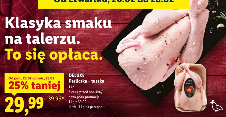 Perliczka - tuszka promocja w Lidl
