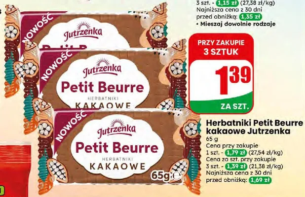 Herbatniki Petit Beurre kakaowe promocja w Dino