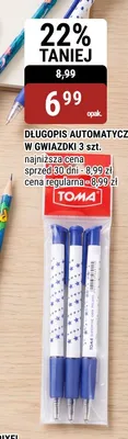 Długopis automatyczny w gwiazdki Toma 3-pak promocja w bi1