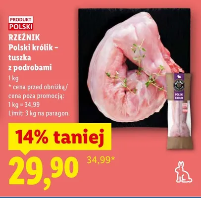 Polski królik - tuszka z podrobami promocja w Lidl