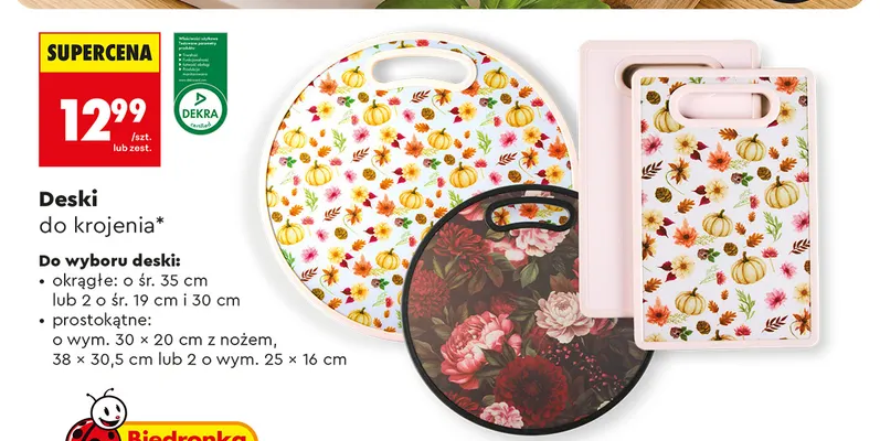 Deski do krojenia prostokątne 38x30,5 cm promocja w Biedronka