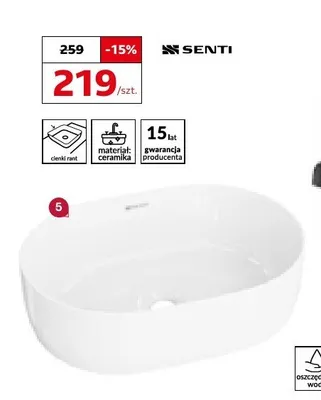 Umywalka Senti Costano 46x31,5 cm promocja w Komfort