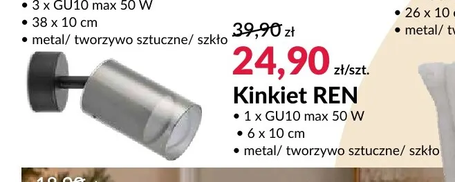 Kinkiet Ren promocja w Salony Agata