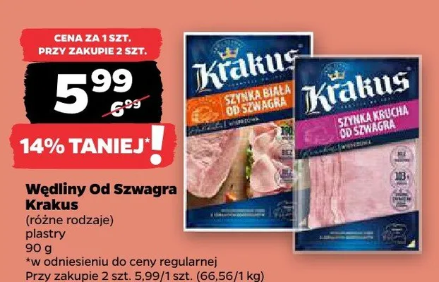 Wędliny Od Szwagra w plastrach Krakus promocja w Netto