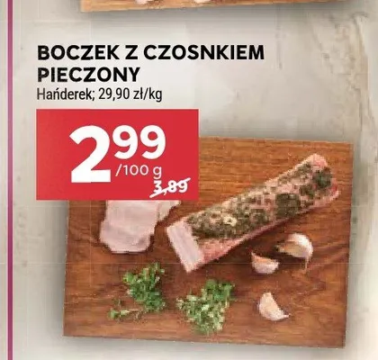 Boczek z czosnkiem pieczony Hańderek promocja w Stokrotka