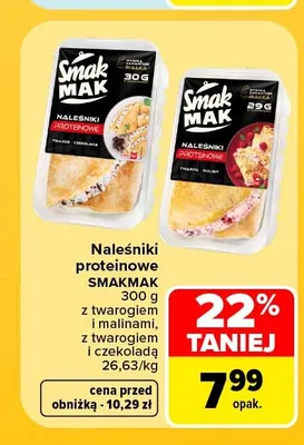 Naleśniki proteinowe z twarogiem i czekoladą Smakmak promocja w Carrefour