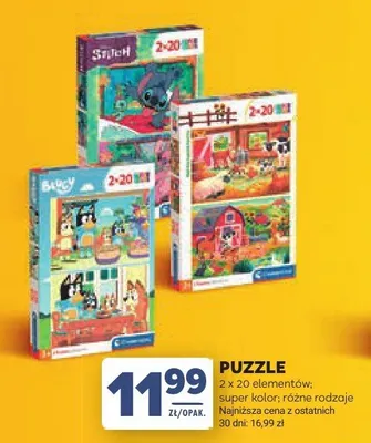 Puzzle Clementoni 2-pak 20 elementów Stitch super kolor promocja w Stokrotka