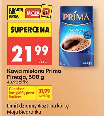 Kawa mielona Prima Finezja promocja w Biedronka