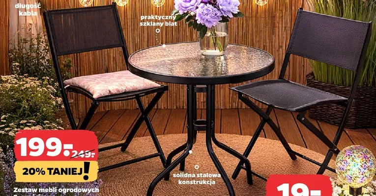 Zestaw mebli ogrodowych 3-częściowy Netto promocja w Netto