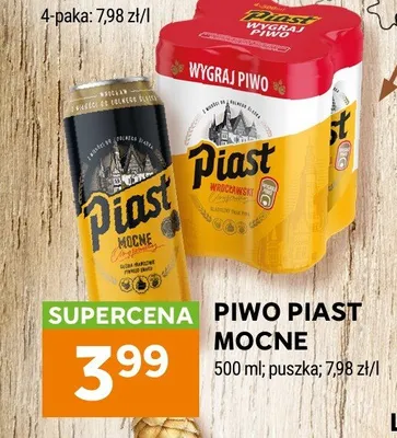 Piwo Piast Mocne puszka promocja w Stokrotka