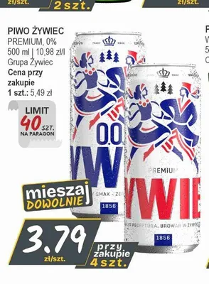 Piwo bezalkoholowe Żywiec 0,0% promocja w Słoneczko