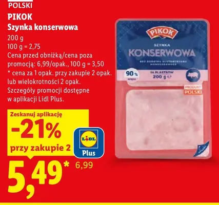 Szynka konserwowa Pikok promocja w Lidl