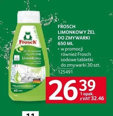 Żel do zmywarki Frosch Limonkowy promocja w Selgros