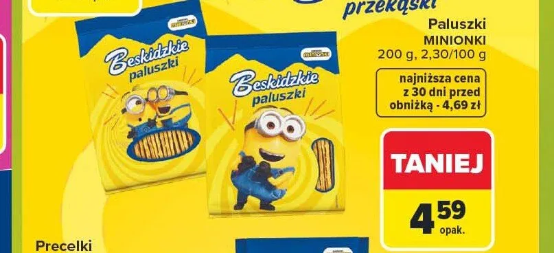 Paluszki Beskidzkie Minionki promocja w Carrefour