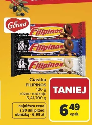Ciastka w białej czekoladzie Filipinos promocja w Carrefour