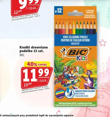 Kredki drewniane Bic Kids 12 szt. promocja w Prim Market