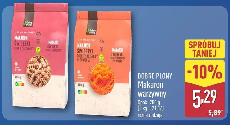 Makaron warzywny różne rodzaje promocja w Aldi