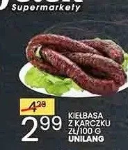 Kiełbasa z karczku Unilang promocja w Wafelek