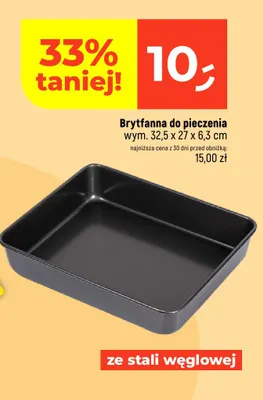 Brytfanna do pieczenia ze stali węglowej 32,5x27x6,3 cm promocja w Dealz