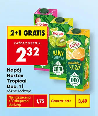 Napój Hortex Tropical Duo Kiwi Limonka promocja w Biedronka