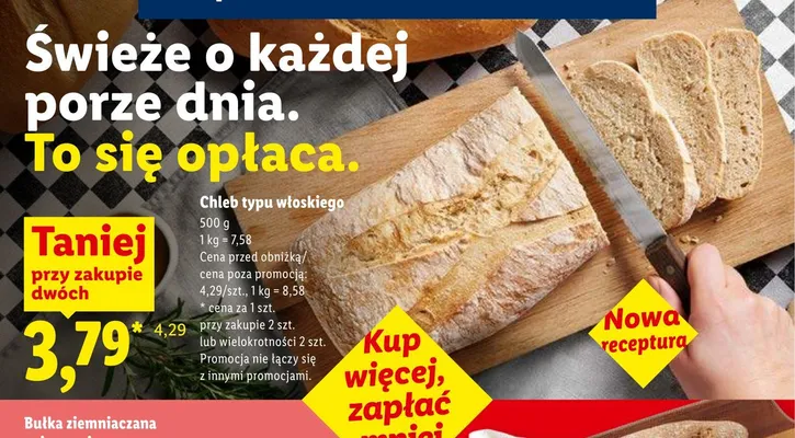 Chleb typu włoskiego promocja w Lidl