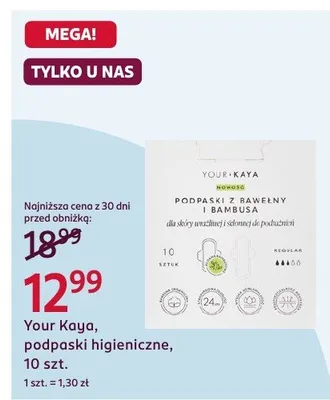 Podpaski higieniczne Your Kaya, 10 szt. promocja w Rossmann