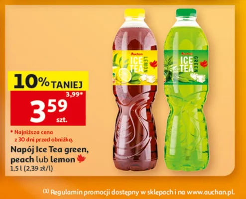 Napój Ice Tea peach Auchan promocja w Auchan
