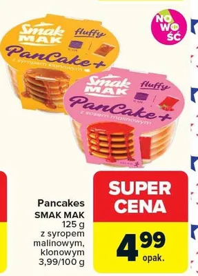 Pancakes z syropem malinowym, klonowym promocja w Carrefour