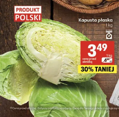 Kapusta płaska promocja w Delikatesy Centrum