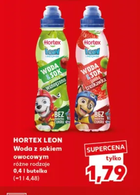 Woda z sokiem owocowym jabłko winogrono Hortex Leon promocja w Kaufland