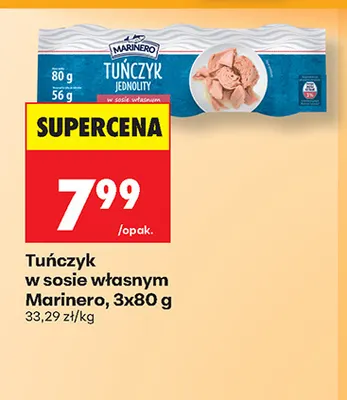 Tuńczyk w sosie własnym Marinero 3-pak 80 g promocja w Biedronka