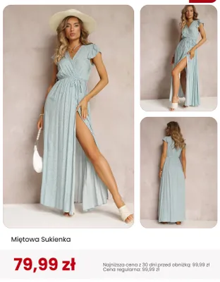 Sukienka miętowa Renee promocja w Renee