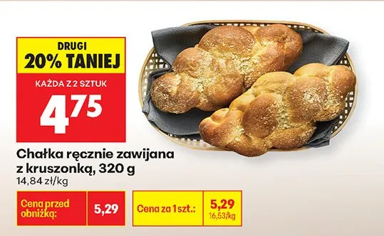 Chałka ręcznie zawijana z kruszonką promocja w Biedronka