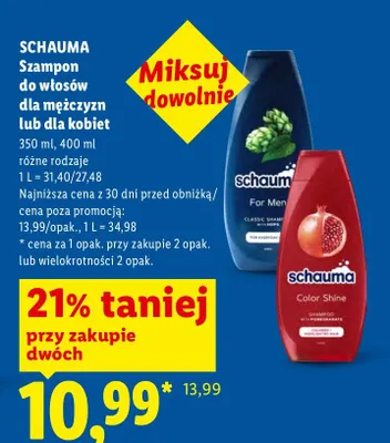 Szampon do włosów dla mężczyzn Schauma For Men promocja w Lidl