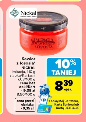 Imitacja kawioru z łososia Nickal promocja w Carrefour