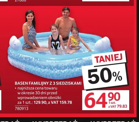 Basen familijny z 3 siedziskami promocja w Selgros