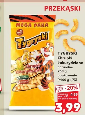 Chrupki kukurydziane naturalne TYGRYSKI promocja w Kaufland